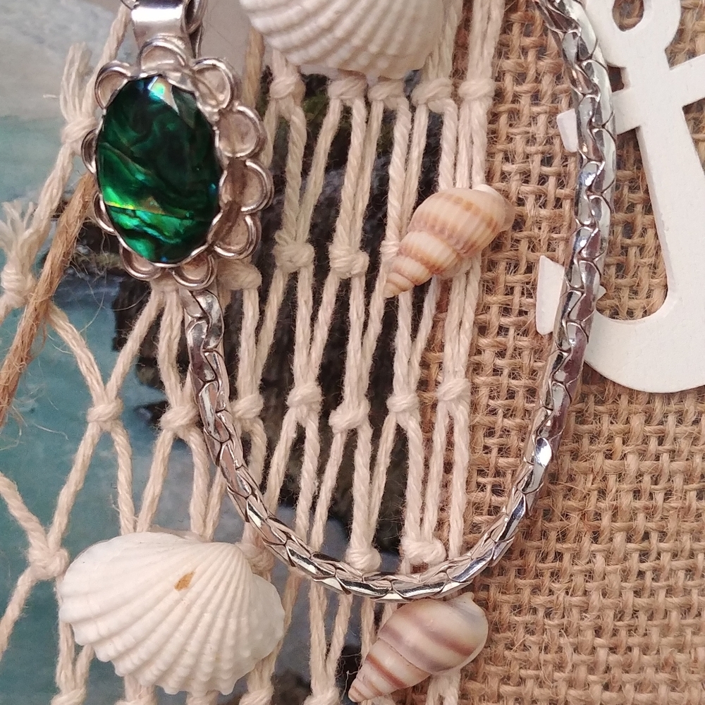 TRIPLET FIRE OPAL WOVEN SS TOGGLE BRACELET - Picture 3 of 5